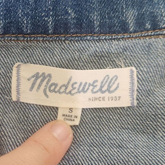 Madewell Women's 100% Cotton Distressed Denim Button Jacket / Small - Picture 8 of 8